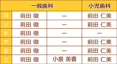 ドクター勤務日程